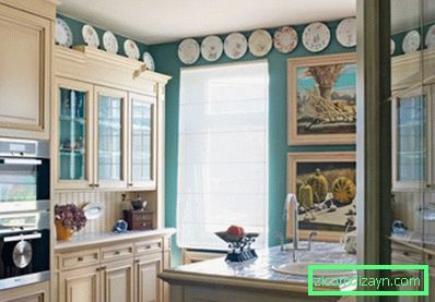 Живопис в интериора на кухнята в класически стил